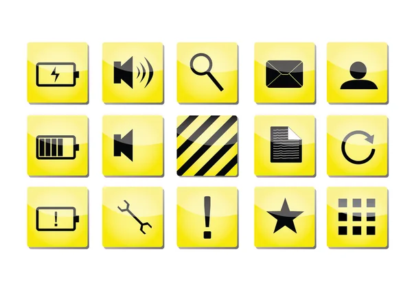 Gele pictogrammen — Stockvector