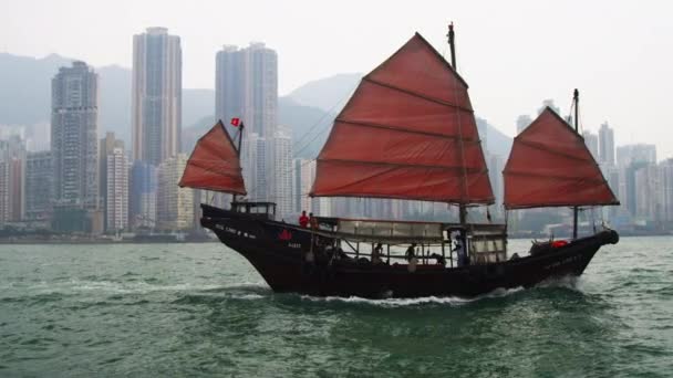 Turistas en viaje de turismo por Hong Kong — Vídeo de stock