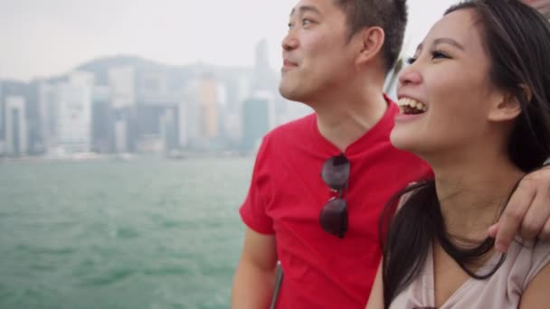 Touristes en voyage touristique autour de Hong Kong — Video