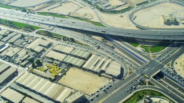 Dubai Sheikh Zayed Intersección de carreteras — Vídeo de stock
