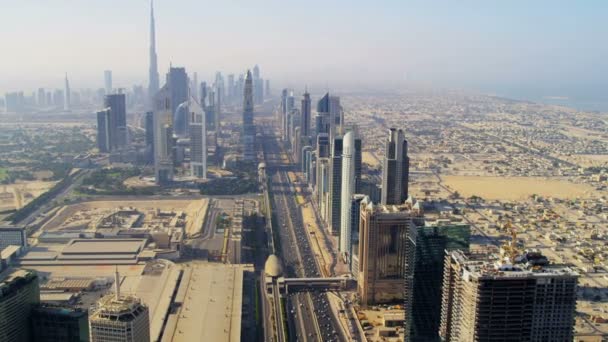 Widok z lotu ptaka na Dubaj — Wideo stockowe