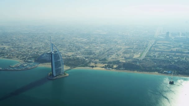 Aerial view Dubai coastline — Stock Video