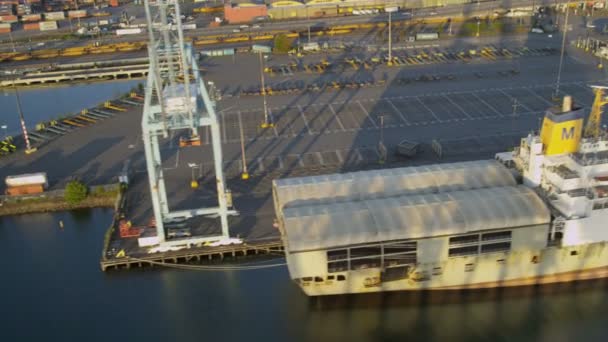 Εναέρια θέα λιμάνι του Σιάτλ — Αρχείο Βίντεο