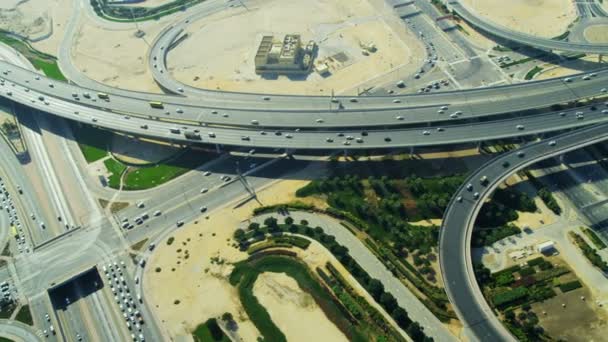 Dubai Sheikh Zayed Intersección de carreteras — Vídeo de stock