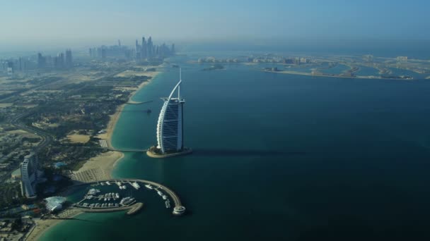 Aerial view Dubai coastline — Stock Video