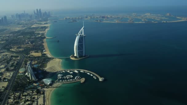 Aerial view Dubai coastline — Stock Video