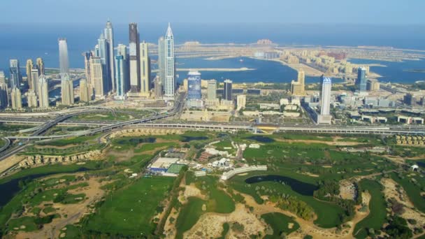 Skyline van de stad Dubai — Stockvideo
