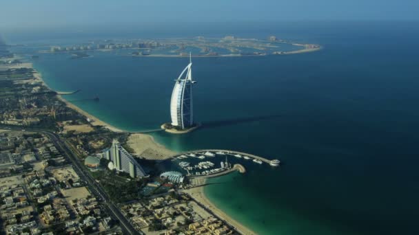 Aerial view Dubai coastline — Stock Video