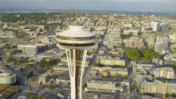 Torre de observação Space Needle em Seattle — Vídeo de Stock