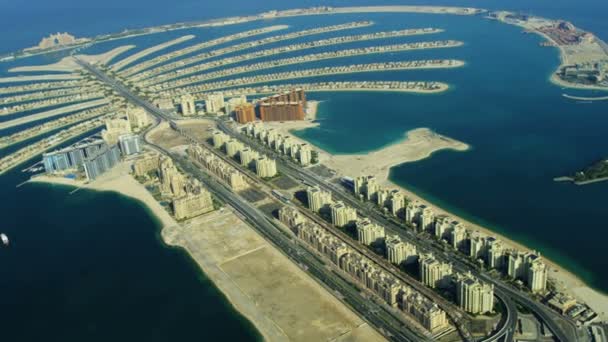 Vista aérea de Palm Jumeirah en Dubai — Vídeos de Stock