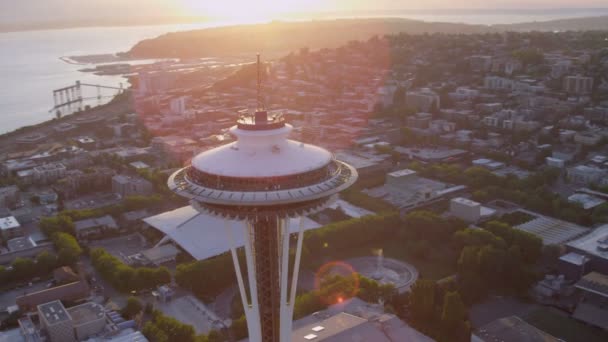 Torre de observação Space Needle em Seattle — Vídeo de Stock