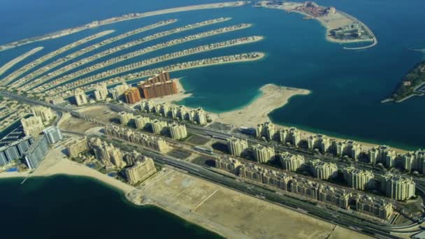 Vista aérea de Palm Jumeirah en Dubai — Vídeo de stock
