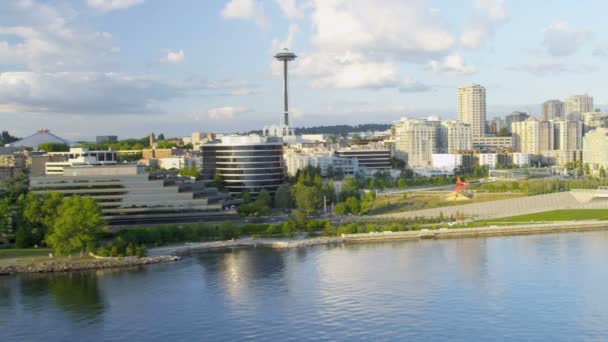 Space Needle e Centro de Seattle — Vídeo de Stock