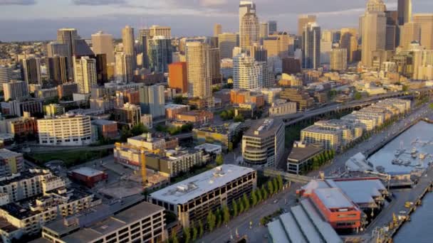 Centro del quartiere degli affari di Seattle — Video Stock