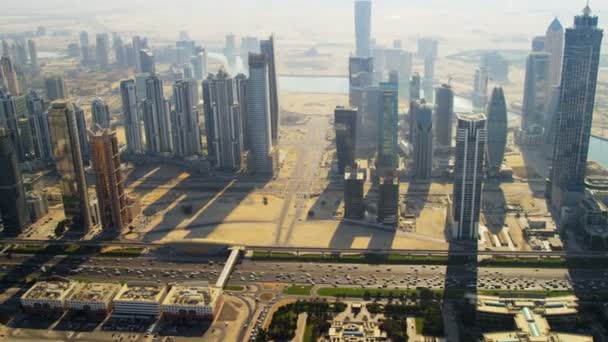 Skyline van de stad Dubai — Stockvideo