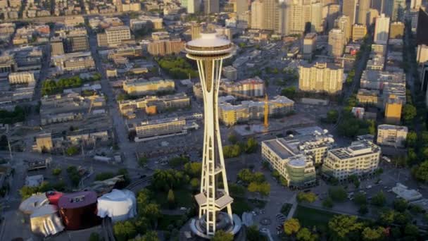 Torre de observação Space Needle em Seattle — Vídeo de Stock