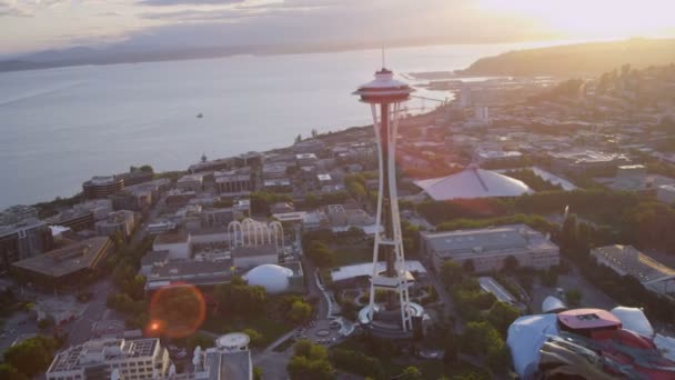 Uzay iğne gözetleme kulesi Seattle — Stok video