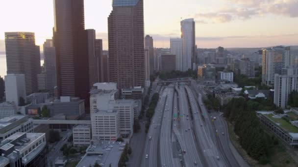 Centro de Seattle distrito de negócios — Vídeo de Stock