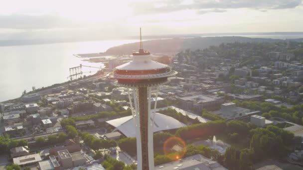 在西雅图的太空针观测塔 — 图库视频影像