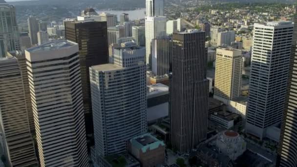 Seattle şehir merkezi finans bölgesi — Stok video