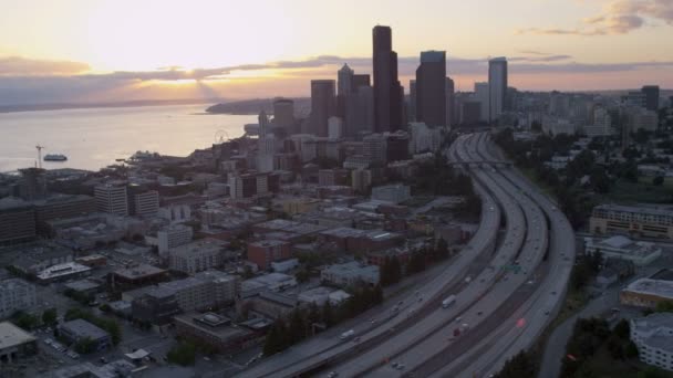 Centro de Seattle distrito de negocios — Vídeos de Stock