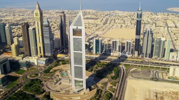 Skyline van de stad Dubai — Stockvideo