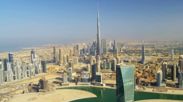 Vue aérienne du paysage urbain de Dubaï — Video