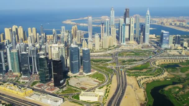 Vista aérea del horizonte de Dubái — Vídeo de stock
