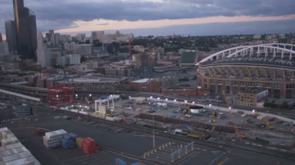 Vista aérea Puerto de Seattle — Vídeo de stock