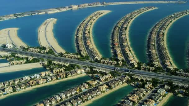 Vista aérea de Palm Jumeirah en Dubai — Vídeos de Stock