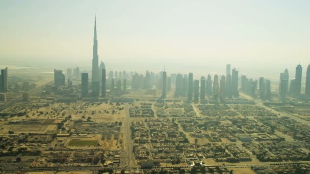 Widok z lotu ptaka downtown Dubai Skyline — Wideo stockowe