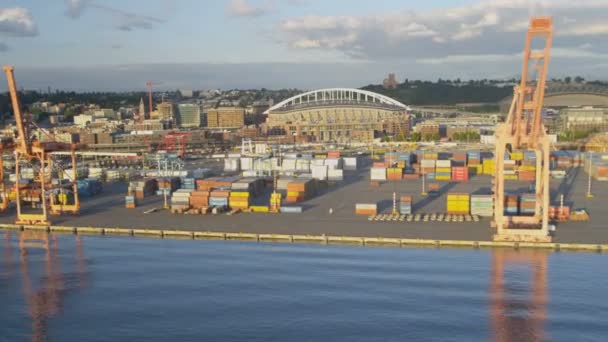 Vista aérea Porto de Seattle — Vídeo de Stock