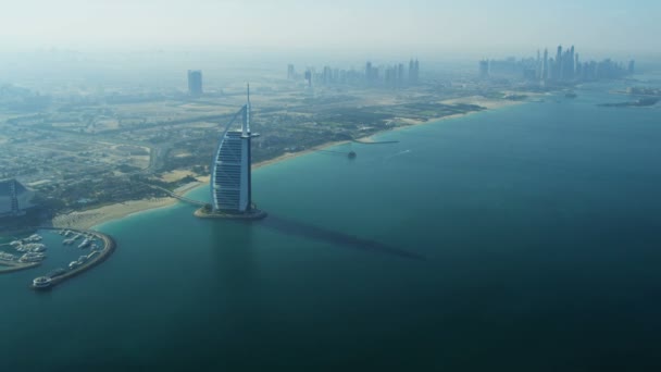 Aerial view Dubai coastline — Stock Video