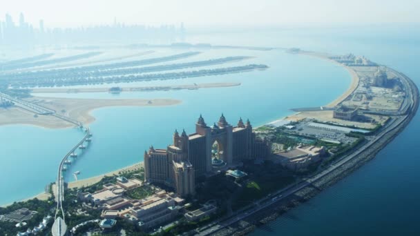 Palm Atlantis en Palm Jumeirah en Dubai — Vídeo de stock