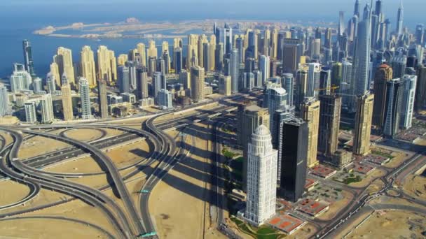 Dubai Sheikh Zayed Intersección de carreteras — Vídeo de stock