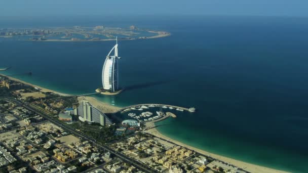 Aerial view Dubai coastline — Stock Video