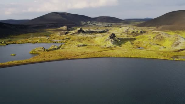 Vulkanische landschap van IJsland — Stockvideo