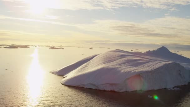 Glacier ice floes floating in water — Stock Video