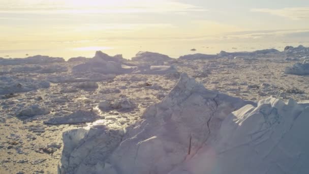 Grönlandgletscher arktische Eisschollen — Stockvideo