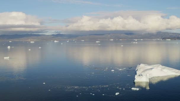 Témpanos glaciares flotando en el agua — Vídeo de stock