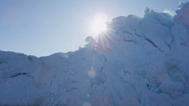 Glacier ice floes floating in water — Stock Video