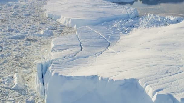 Témpanos glaciares flotando en el agua — Vídeos de Stock