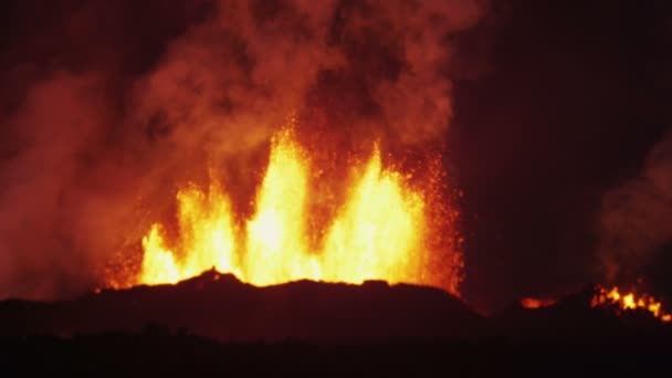 流れる Holuhraun の空撮溶岩 — ストック動画