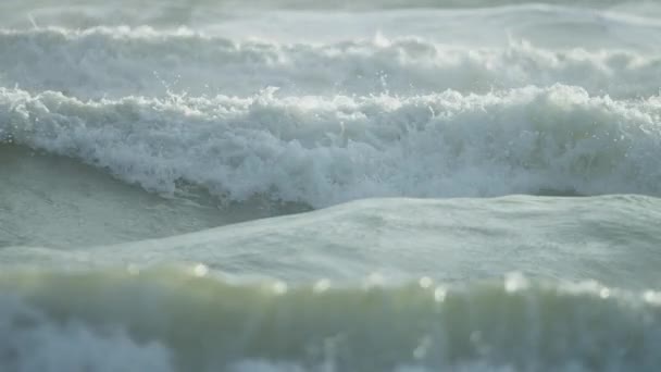 Ocean waves washing onto shore — Stock Video