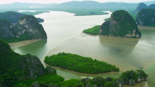 Tayland Phang nga defne kireçtaşı Karsts — Stok video