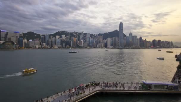 Гонконгская набережная Цим Ша Цуй — стоковое видео