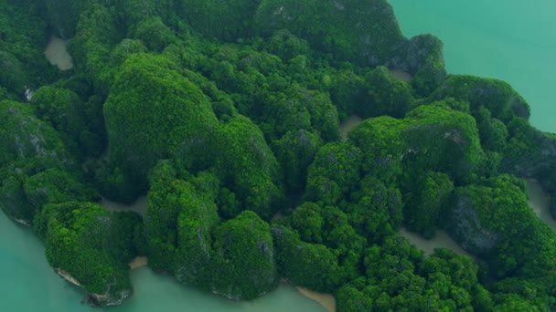 Vista aérea da baía de Phang Nga — Vídeo de Stock