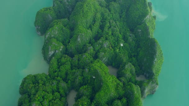 Vista aérea de la bahía de Phang Nga — Vídeos de Stock