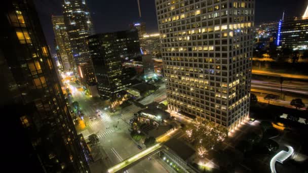 时间流逝的洛杉矶市在晚上 — 图库视频影像