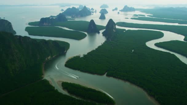 Islas de la bahía de Phang nga en Tailandia — Vídeos de Stock